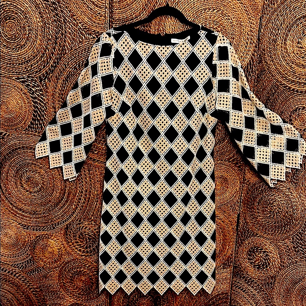 Preston & York Black Tan White Dress Size 6